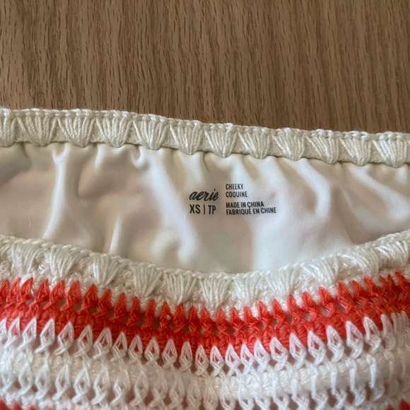 Aerie| Cheeky Bikini Bottom in Crotchet Knit Striped Nautical Style, Beachy,NWT• - Picture 7 of 9